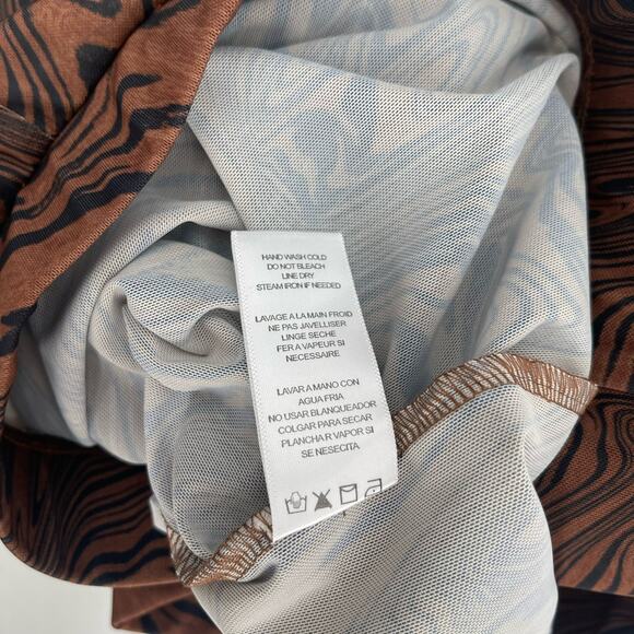 GOOD AMERICAN Mesh Flare Pants Size 3XL Plus Size Cover Up Sheer Chai Swirl NWT - Picture 12 of 12